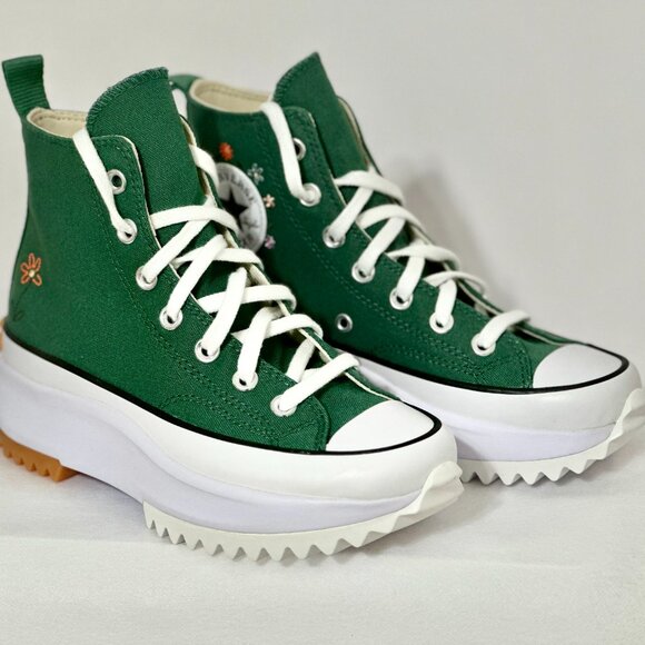 NEW | Converse Run Star Hike Platform Size 6.5 Women Green Canvas High Top - Picture 7 of 16